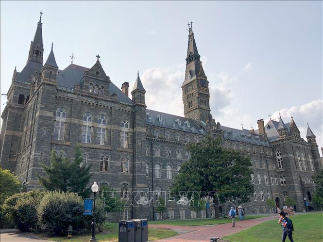 Trong ảnh: Khuôn viên trường đại học Georgetown ở Washington, DC, Mỹ. Ảnh: AFP/ TTXVN