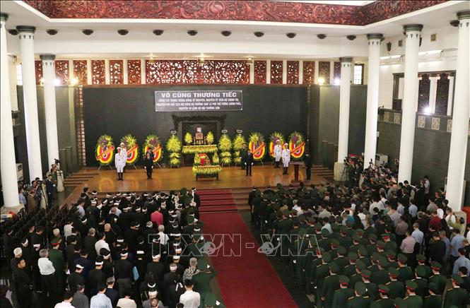 Trong ảnh: Toàn cảnh lễ truy điệu và đưa tang đồng chí Đồng Sỹ Nguyên. Ảnh: Văn Điệp – TTXVN