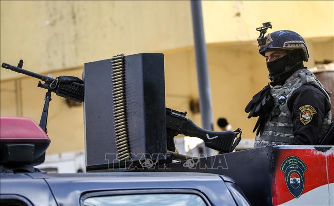 Trong ảnh: (tư liệu) Cảnh sát Iraq tuần tra tại Baghdad. Ảnh: AFP/TTXVN