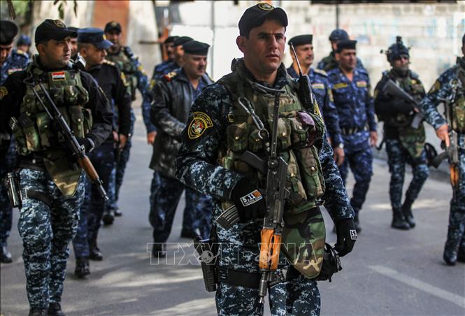 Trong ảnh: (tư liệu) Cảnh sát Iraq tuần tra tại Baghdad. Ảnh: AFP/TTXVN