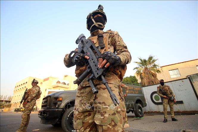 Trong ảnh: (tư liệu) Lực lượng đặc nhiệm Iraq tuần tra tại thành phố Basra. Ảnh: AFP/TTXVN