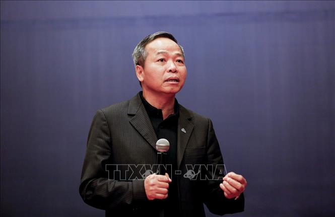 Trong ảnh: Ông Nguyễn Trung Chính, Chủ tịch HĐQT, Tổng Giám đốc Tập đoàn Công nghệ CMC phát biểu khai mạc buổi lễ. Ảnh: TTXVN phát