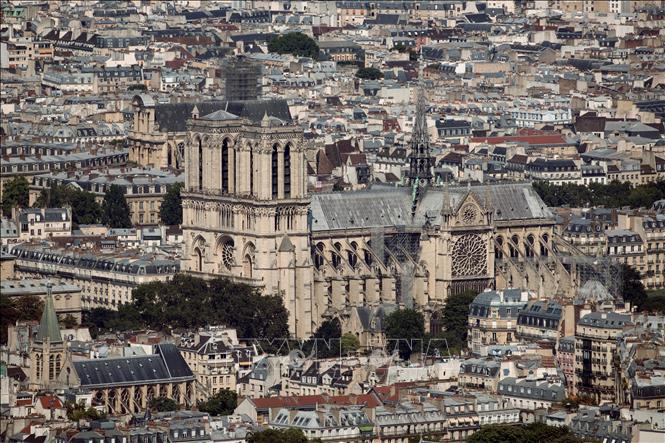 Trong ảnh (tư liệu): Toàn cảnh Nhà thờ Đức Bà tại thủ đô Paris, Pháp tháng 7/2018. Ảnh: AFP/TTXVN