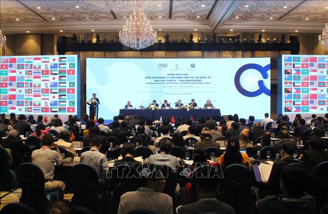 Trong ảnh: Toàn cảnh Diễn đàn Pháp lý Liên minh Hợp tác xã quốc tế khu vực châu Á - Thái Bình Dương. Ảnh: Xuân Dự - TTXVN  