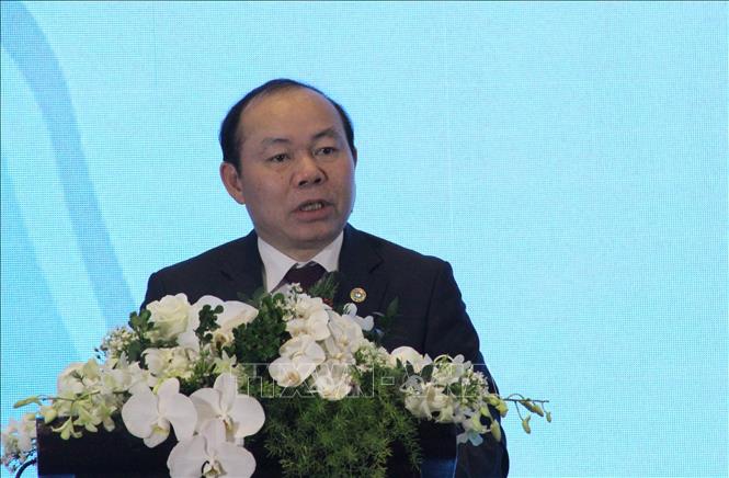 Trong ảnh: Chủ tịch Liên minh Hợp tác xã Việt Nam Nguyễn Ngọc Bảo phát biểu tại lễ khai mạc diễn đàn. Ảnh: Xuân Dự - TTXVN  