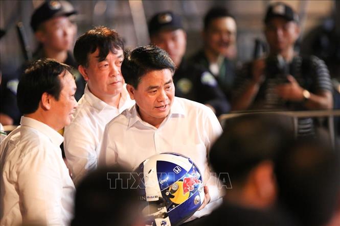 Photo: Chairman of the Hanoi city People's Committee Nguyen Duc Chung at the event. VNA Photo: Trọng Đạt