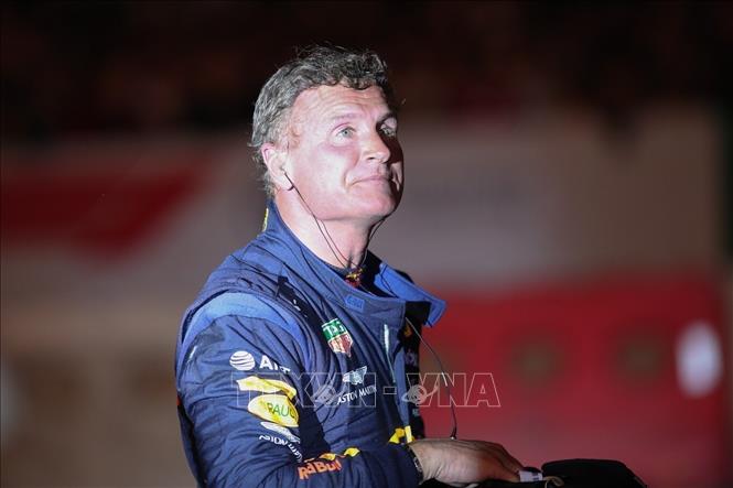 Photo: Former British Formula One driver David Coulthard after his performance at My Dinh Stadium. VNA Photo: Trọng Đạt