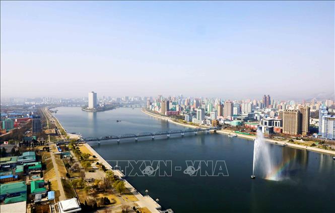 Trong ảnh: Toàn cảnh thành phố Bình Nhưỡng nhìn từ trên cao. Ảnh: Phương Hoa - TTXVN