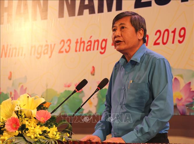 Trong ảnh: Phó Chủ tịch Thường trực Tổng Liên đoàn Lao động Việt Nam Trần Thanh Hải phát biểu. Ảnh: Diệp Trương - TTXVN