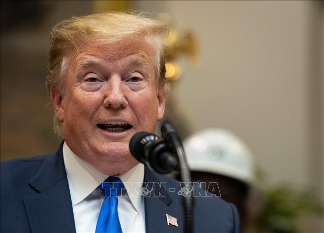 Trong ảnh: Tổng thống Mỹ Donald Trump phát biểu tại một sự kiện ở Washington, DC ngày 12/4/2019. Ảnh: AFP/TTXVN