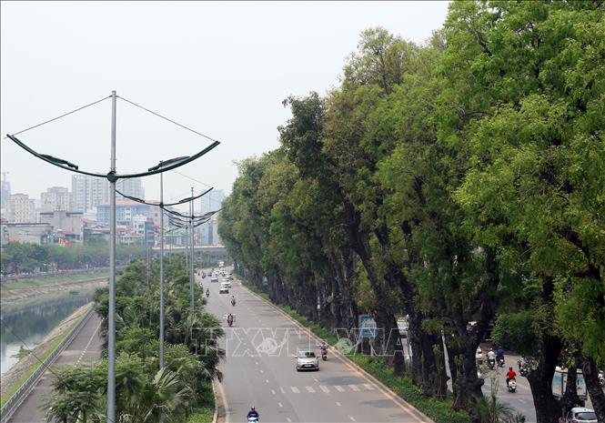 Trong ảnh: Đường Láng vắng vẻ trong những ngày nghỉ lễ. Ảnh: Huy Hùng - TTXVN