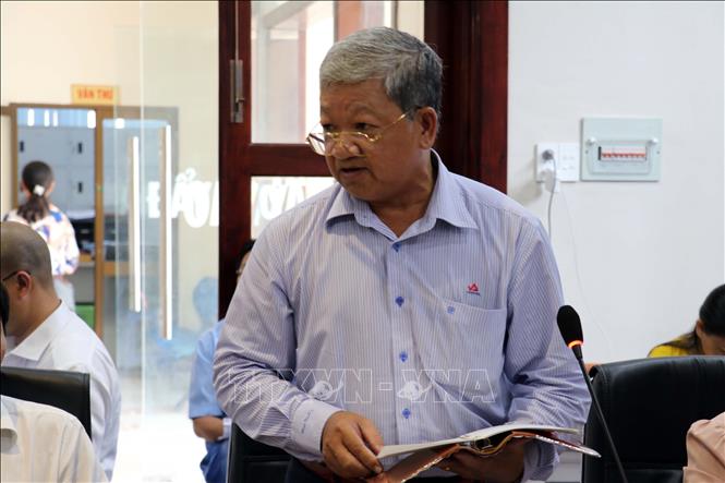 Trong ảnh: Ông Nguyễn Thanh Phong, Phó Tổng giám đốc Công ty TNHH MTV Thép Miền Nam phát biểu tại buổi tiếp xúc. Ảnh: Đoàn Mạnh Dương - TTXVN
