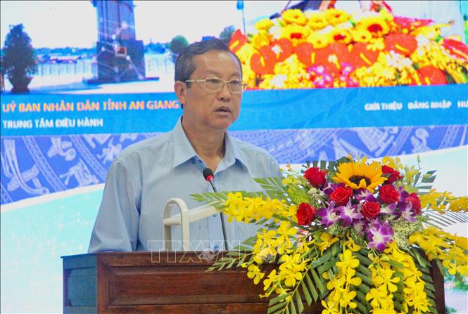Trong ảnh: Ông Lê Văn Nưng, Phó Chủ tịch UBND tỉnh An Giang phát biểu tại hội nghị. Ảnh: Thanh Sang - TTXVN