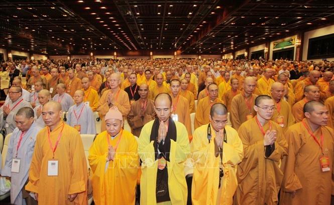 Trong ảnh: Các đại biểu dự Lễ khai mạc Đại lễ Phật đản Liên hợp quốc lần thứ 11, sáng 8/5/2014, tại chùa Bái Đính (Ninh Bình). Ảnh: Lâm Khánh – TTXVN
