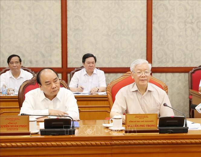 Trong ảnh: Tổng Bí thư, Chủ tịch nước Nguyễn Phú Trọng phát biểu tại cuộc họp Bộ Chính trị. Ảnh: Trí Dũng – TTXVN