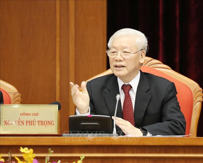 Trong ảnh: Tổng Bí thư, Chủ tịch nước Nguyễn Phú Trọng chủ trì và phát biểu khai mạc Hội nghị. Ảnh: Trí Dũng –TTXVN