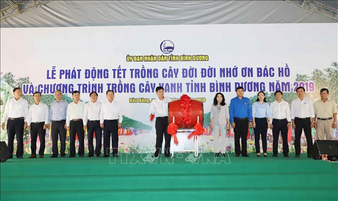 Trong ảnh: Quang cảnh Lễ phát động Tết trồng cây đời đời nhớ ơn Bác Hồ. Ảnh: Hải Âu-TTXVN
