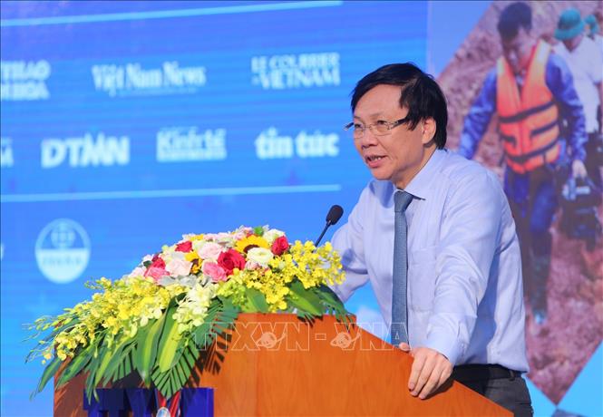 Trong ảnh: Phó Chủ tịch Thường trực Hội Nhà báo Việt Nam Hồ Quang Lợi phát biểu. Ảnh: Thành Đạt - TTXVN 