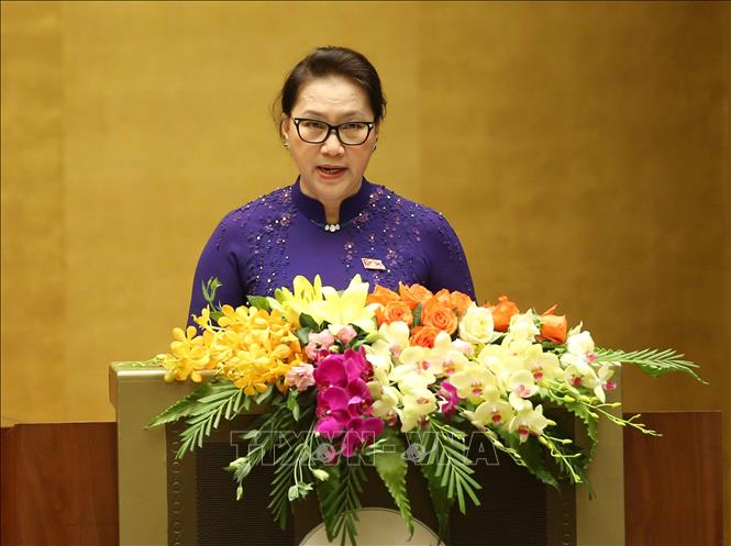 Trong ảnh: Chủ tịch Quốc hội Nguyễn Thị Kim Ngân phát biểu khai mạc kỳ họp. Ảnh: Doãn Tấn - TTXVN