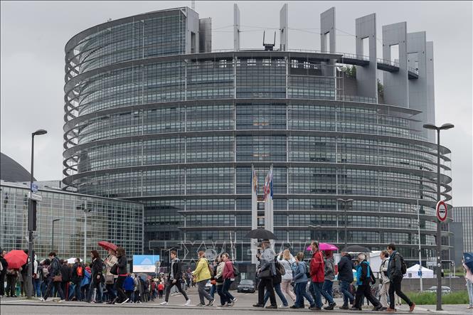 Trong ảnh: Trụ sở Nghị viện châu Âu ở Strasbourg, Pháp ngày 19/5/2019. Ảnh: AFP/TTXVN