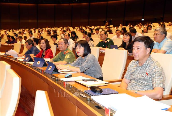 Trong ảnh: Đoàn đại biểu Quốc hội tỉnh Hải Dương. Ảnh: Doãn Tấn - TTXVN