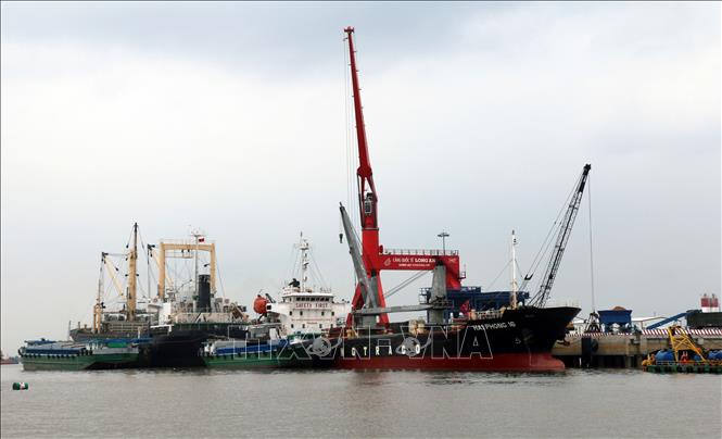 Trong ảnh: Cảng quốc tế Long An có khả năng tiếp nhận tàu trọng tải 30.000 - 50.000 tấn, có vị trí thuận lợi trong giao thương với Thành phố Hồ Chí Minh và các tỉnh đồng bằng sông Cửu Long, là điều kiện thuận lợi để thu hút các doanh nghiệp đầu tư vào tỉnh. Ảnh: Danh Lam – TTXVN