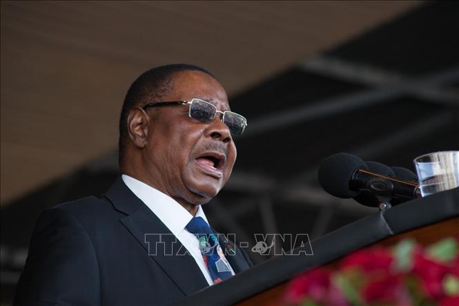Trong ảnh: Tổng thống Malawi Peter Mutharika phát biểu trong lễ tuyên thệ nhậm chức ở Blantyre ngày 28/5/2019. Ảnh: AFP/TTXVN