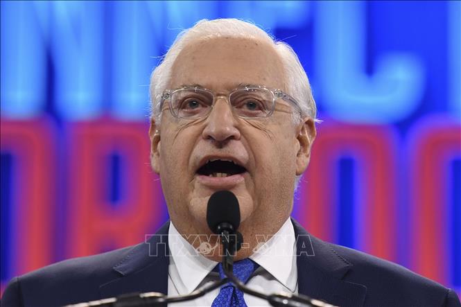 Trong ảnh (tư liệu): Đại sứ Mỹ tại Israel David Friedman phát biểu tại Washington, DC, Mỹ, ngày 26/3/2019. Ảnh: AFP/ TTXVN