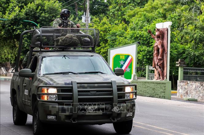 Trong ảnh: Binh sĩ Mexico tuần tra tại Tapachula, bang Chiapas ngày 12/6/2019. Ảnh: AFP/TTXVN