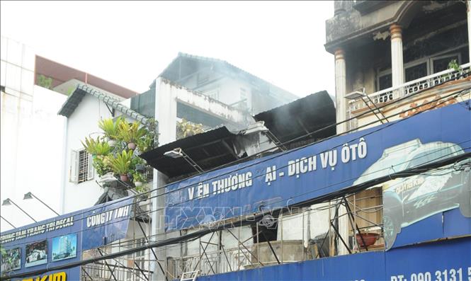 Trong ảnh: Hiện trường vụ cháy. Ảnh: Thành Chung – TTXVN 
