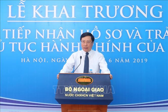 Trong ảnh: Phó Thủ tướng, Bộ trưởng Bộ Ngoại giao Phạm Bình Minh phát biểu. Ảnh: Lâm Khánh - TTXVN