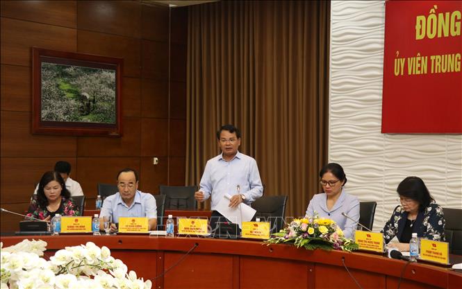 Trong ảnh: Đồng chí Đặng Xuân Phong, Chủ tịch Ủy ban nhân dân tỉnh Lào Cai phát biểu tại buổi làm việc. Ảnh: Quốc Khánh - TTXVN