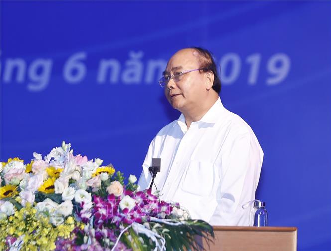 Trong ảnh: Thủ tướng Nguyễn Xuân Phúc phát biểu tại hội nghị. Ảnh: Thống Nhất - TTXVN
