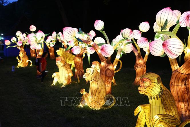 Trong ảnh: Một mẫu đèn lồng được trưng bày tại triển lãm đèn lồng Tự Cống ở Sibiu, Romania ngày 24/6/2019. Ảnh: THX/TTXVN 