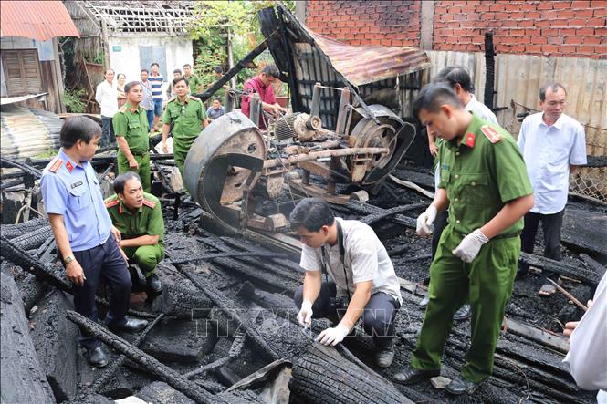 Trong ảnh: Hiện trường vụ cháy. Ảnh: TTXVN phát