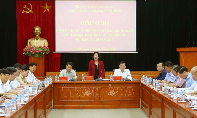 Trong ảnh: Đồng chí Trương Thị Mai, Ủy viên Bộ Chính trị, Bí thư Trung ương Đảng, Trưởng Ban Dân vận Trung ương phát biểu. Ảnh: Doãn Tấn - TTXVN
