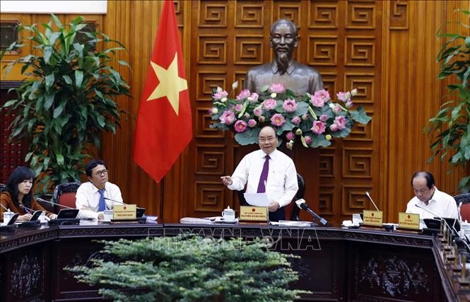 Trong ảnh: Thủ tướng Nguyễn Xuân Phúc phát biểu chỉ đạo. Ảnh: Thống Nhất – TTXVN
