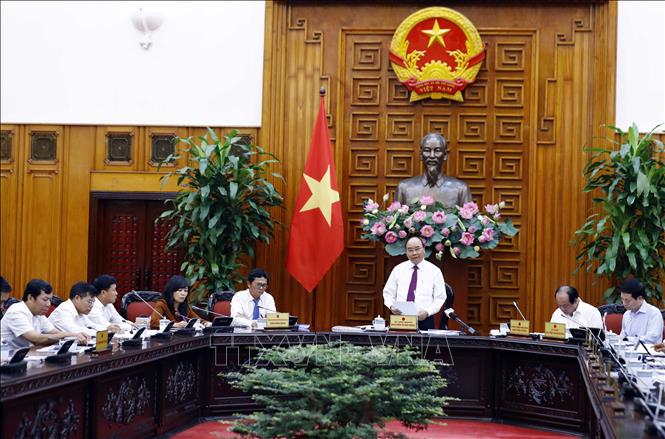 Trong ảnh: Thủ tướng Nguyễn Xuân Phúc phát biểu chỉ đạo. Ảnh: Thống Nhất – TTXVN