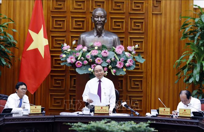Trong ảnh: Thủ tướng Nguyễn Xuân Phúc phát biểu chỉ đạo. Ảnh: Thống Nhất – TTXVN