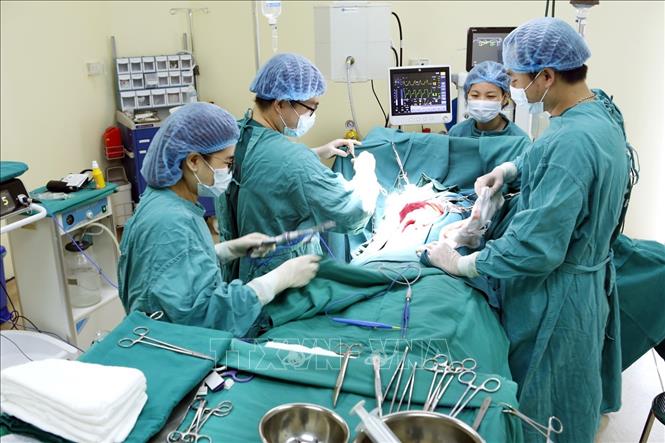 Trong ảnh: Cơ sở 3 Tân Triều – bệnh viện K có 15 phòng mổ hiện đại phẫu thuật 90 ca bệnh/ngày. Ảnh: Dương Ngọc - TTXVN