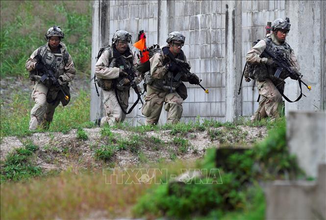 Trong ảnh (tư liệu): Binh sĩ Mỹ tham gia cuộc tập trận chung Mỹ - Hàn ở Pocheon, Hàn Quốc ngày 19/9/2017. Ảnh: AFP/TTXVN