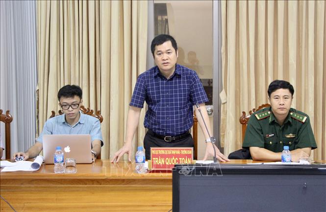 Trong ảnh: Ông Trần Quốc Toản, Phó Cục trưởng Cục Xuất nhập khẩu - Bộ Công Thương phát biểu tại buổi làm việc. Ảnh: Thanh Sang – TTXVN

