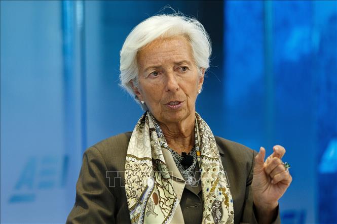 Trong ảnh: Tổng Giám đốc Quỹ Tiền tệ quốc tế (IMF) Christine Lagarde phát biểu tại một hội thảo ở Washington D.C., ngày 2/7/2019. Ảnh: THX/TTXVN