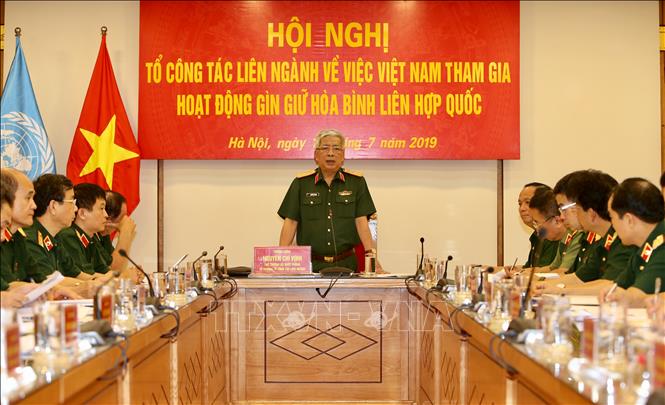 Trong ảnh: Thượng tướng Nguyễn Chí Vịnh, Thứ trưởng Bộ Quốc phòng phát biểu chỉ đạo. Ảnh: Dương Giang - TTXVN