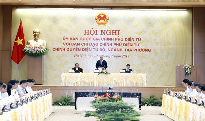 Trong ảnh: Thủ tướng Nguyễn Xuân Phúc, Chủ tịch Uỷ ban Quốc gia Chính phủ điện tử phát biểu. Ảnh: Thống Nhất – TTXVN
