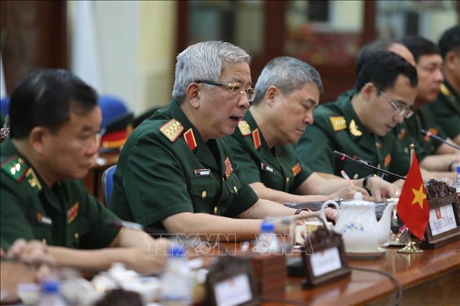 Đoàn Việt Nam tại cuộc đối thoại. Ảnh: Trần Long: P/v CQTT TTXVN tại Campuchia. 
