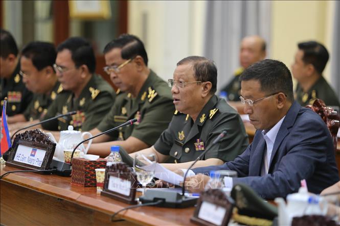 Đoàn Campuchia tại cuộc đối thoại. Ảnh: Trần Long, P/v CQTT TTXVN tại Campuchia. 
