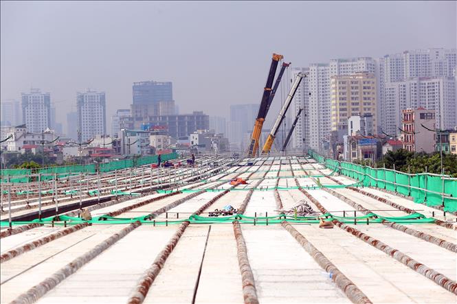 Trong ảnh: Gói thầu số 2 do Liên danh Công ty TNHH Xây dựng TOKYU và Tập đoàn TAISEI (Liên danh Tokyu-Taisei) của Nhật Bản thi công, đạt 34% khối lượng. Ảnh: Huy Hùng – TTXVN