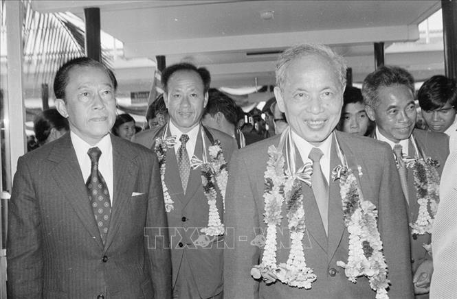 Trong ảnh: Phó Thủ tướng, Bộ trưởng Ngoại giao Nguyễn Duy Trinh thăm chính thức Vương quốc Thái Lan, tháng 1/1978. Ảnh: Tư liệu TTXVN