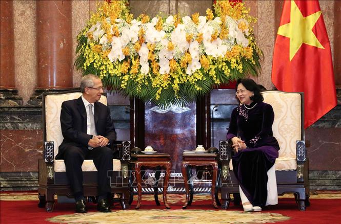Trong ảnh: Phó Chủ tịch nước Đặng Thị Ngọc Thịnh tiếp ông Cheep Jullamon, Chánh án Tòa án tối cao Thái Lan sang thăm và làm việc tại Việt Nam, sáng 22/2/2019, tại Phủ Chủ tịch. Ảnh: Văn Điệp – TTXVN